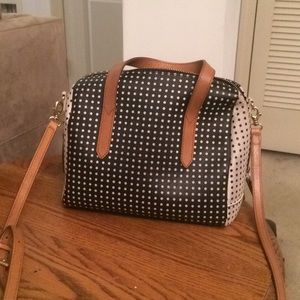 Polka dot multi color fossil bag